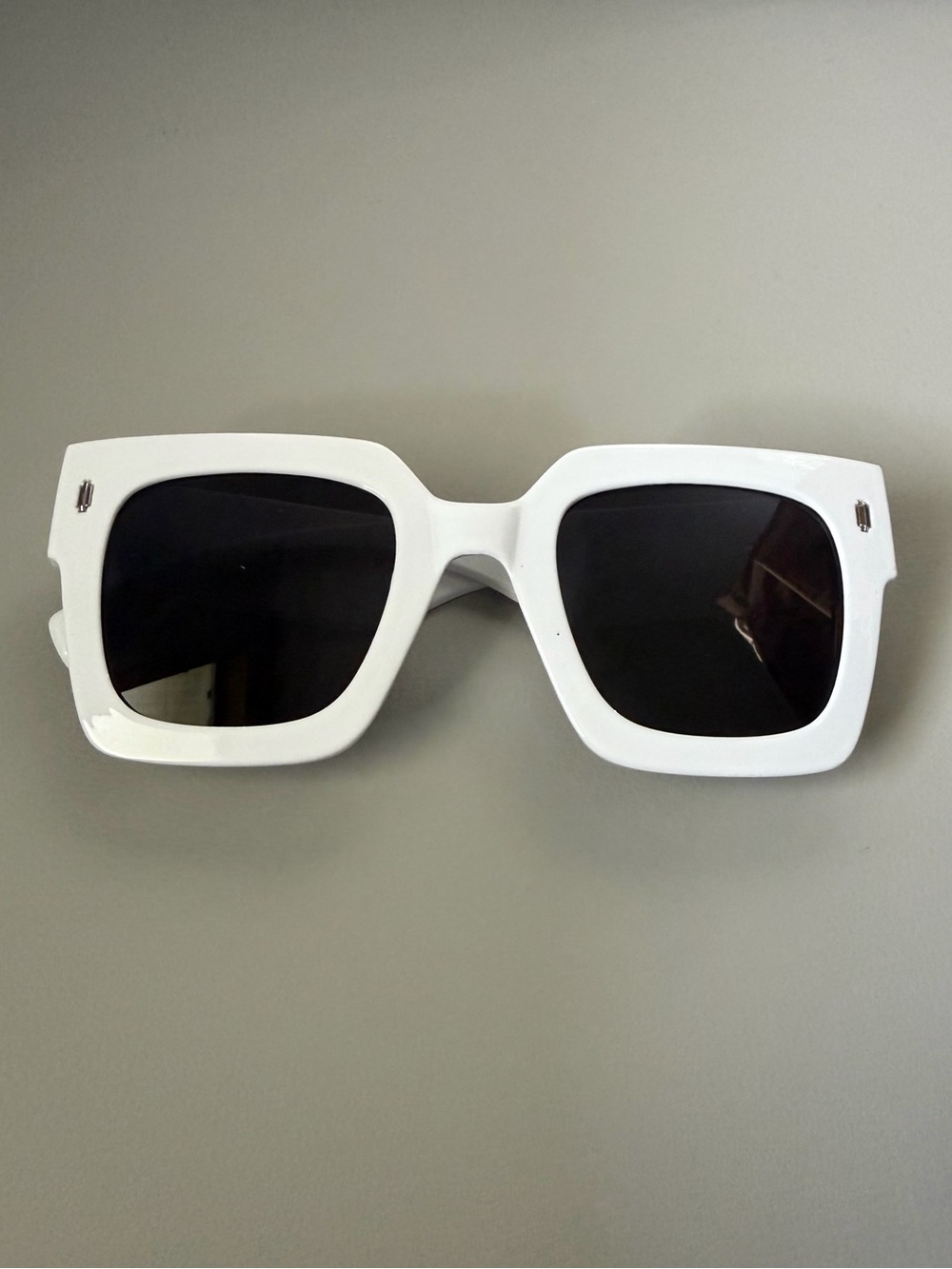 & Other Stories White Square Sunglasses with Black Lenses
